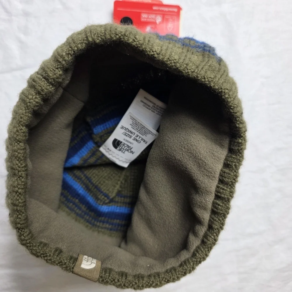 the north face beanie blue green